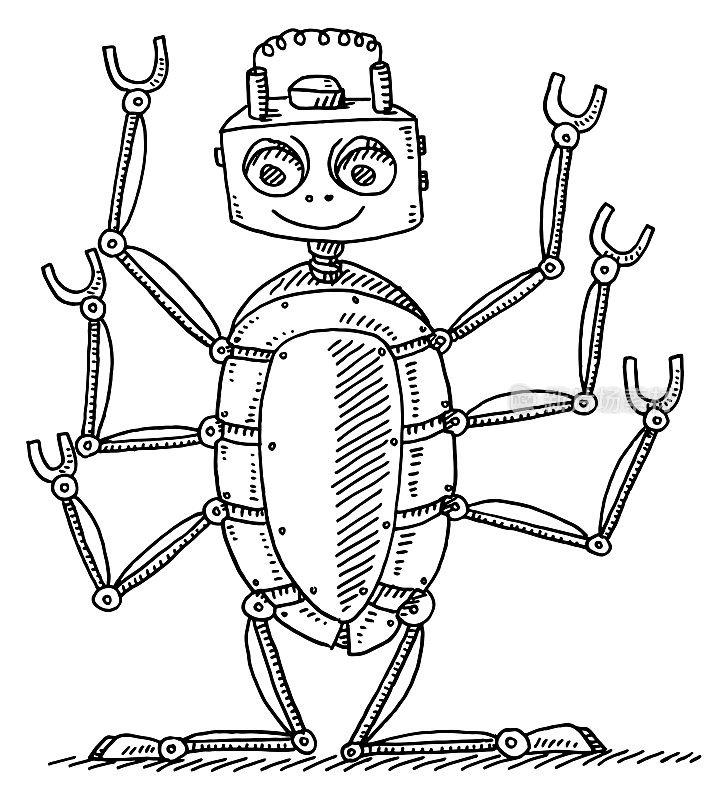 Cartoon Insect Robot Drawing